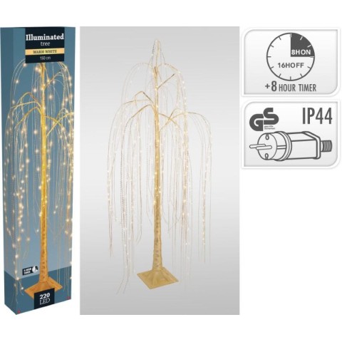 ALBERO SALICE 220 LED ORO L.150